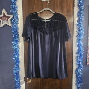 Torrid Navy Lace Blouse